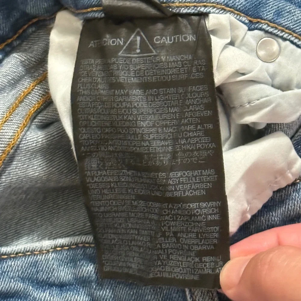 Zara Woman Premium Denim Skinny Jeans Blue Distressed Raw Hem Size 2